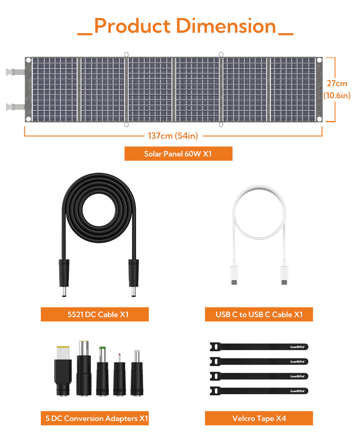 LUM Solar 60 ortable Solar Panel-G